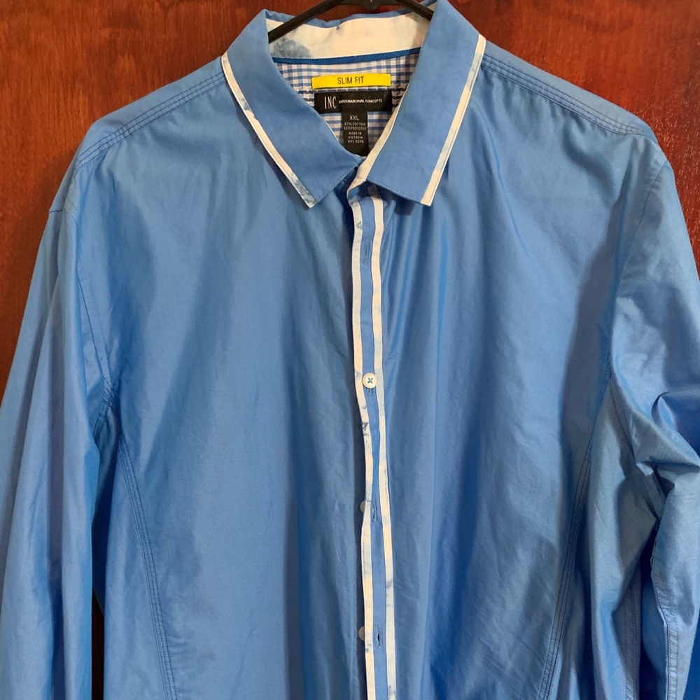 INC Blue button down dress shirt XXL